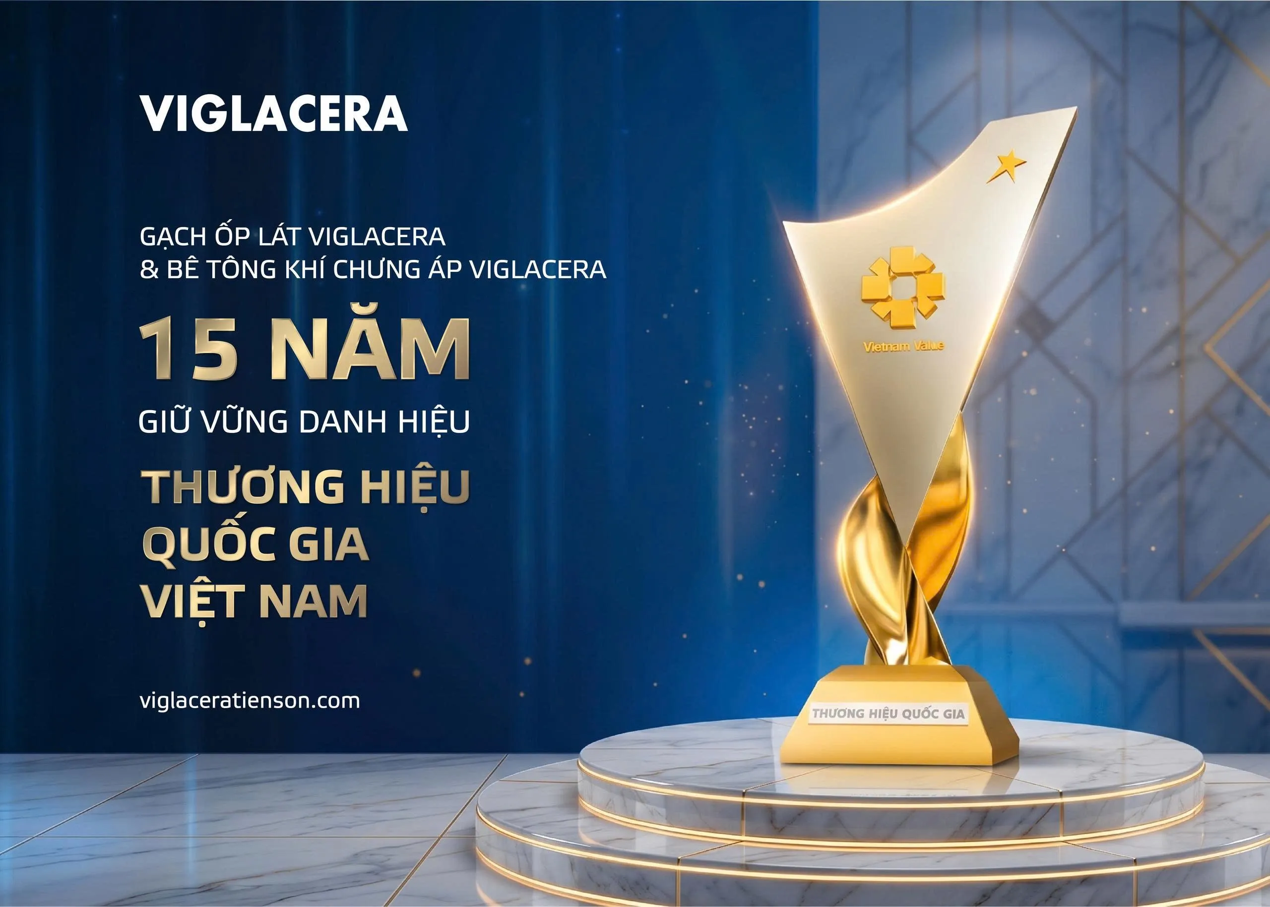 GẠCH ỐP LÁT VIGLACERA VÀ BÊ TÔNG KHÍ CHƯNG ÁP VIGLACERA TIẾP TỤC ĐƯỢC VINH DANH THƯƠNG HIỆU QUỐC GIA VIỆT NAM 2026