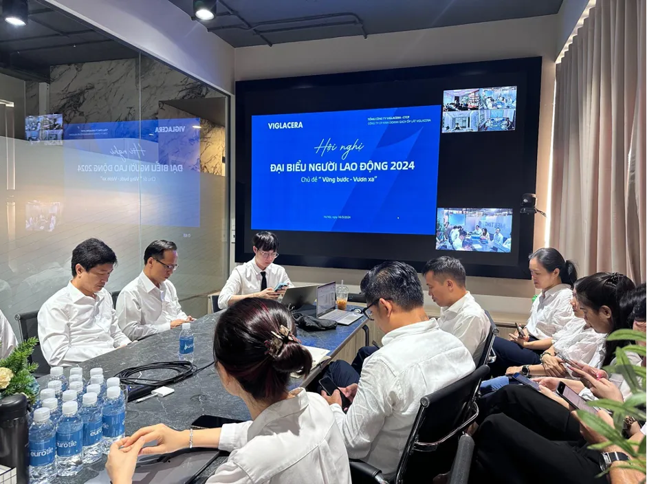 CÔNG TY CP KINH DOANH GẠCH ỐP LÁT VIGLACERA TỔ CHỨC THÀNH CÔNG HỘI NGHỊ ĐẠI BIỂU NGƯỜI LAO ĐỘNG 2024 VỚI CHỦ ĐỀ “VỮNG BƯỚC - VƯƠN XA”